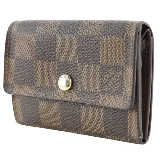 LOUIS VUITTON Coin case N61930 Damier canvas Brown Portonet Plat unisex(Unisex) Used Authentic
