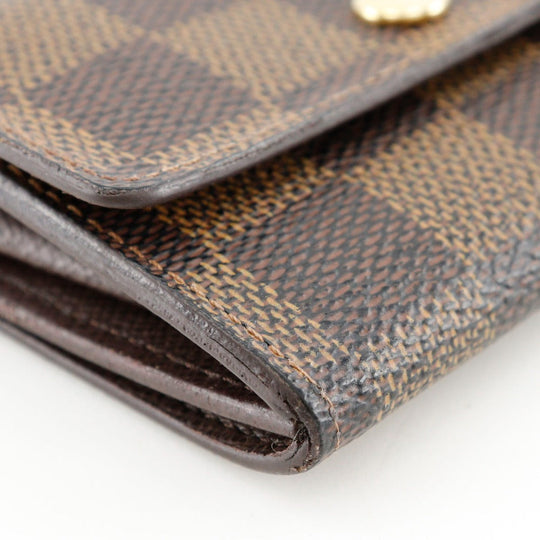 LOUIS VUITTON Coin case N61930 Damier canvas Brown Portonet Plat unisex(Unisex) Used Authentic