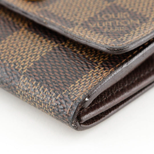 LOUIS VUITTON Coin case N61930 Damier canvas Brown Portonet Plat unisex(Unisex) Used Authentic