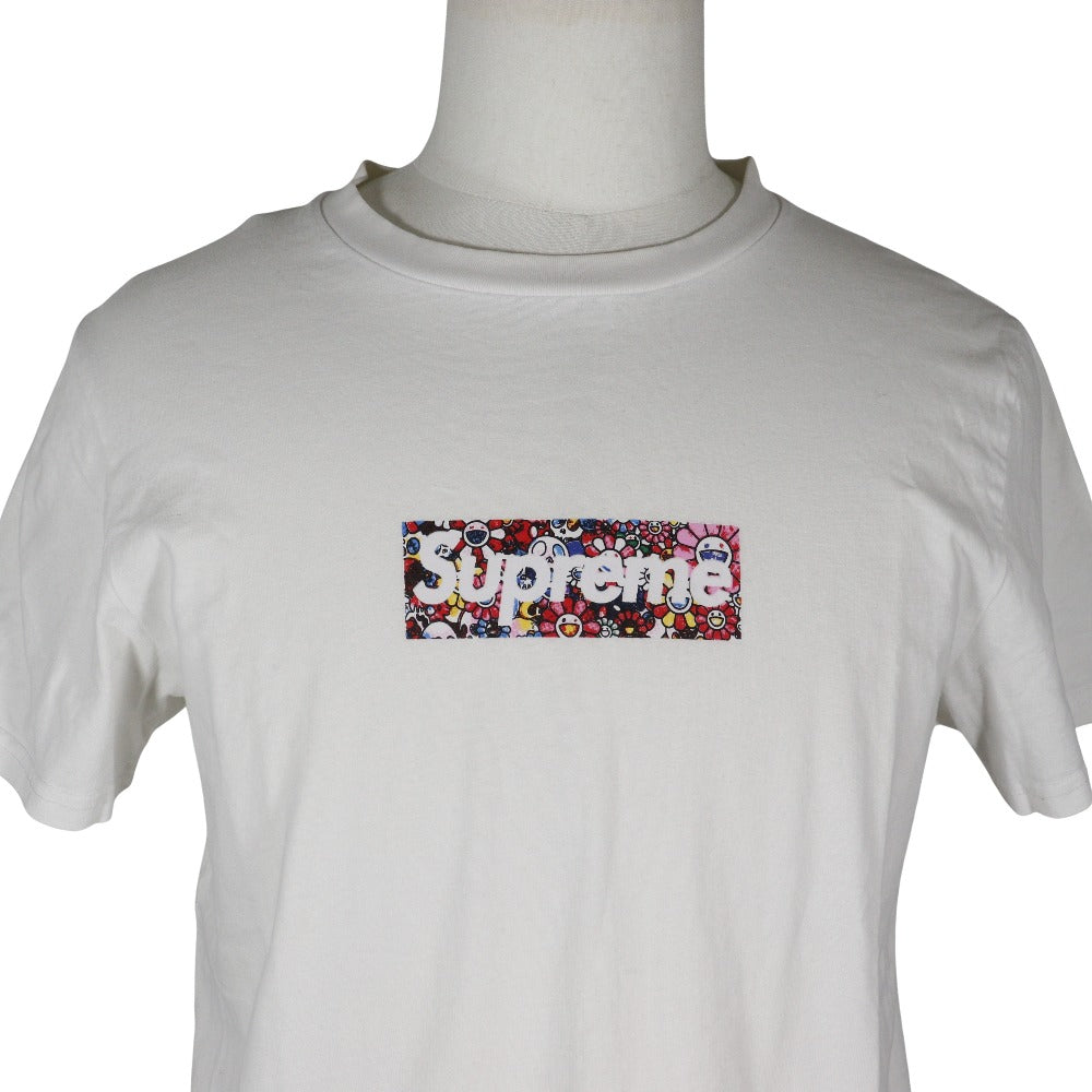 Supreme Short sleeve T-shirt cotton White KaikaiKiki Takashi Murakami collaboration covid 19 relief box logo tee 2020 mens L Used Authentic