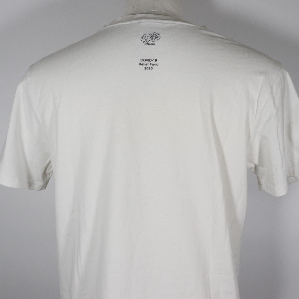 Supreme Short sleeve T-shirt cotton White KaikaiKiki Takashi Murakami collaboration covid 19 relief box logo tee 2020 mens L Used Authentic