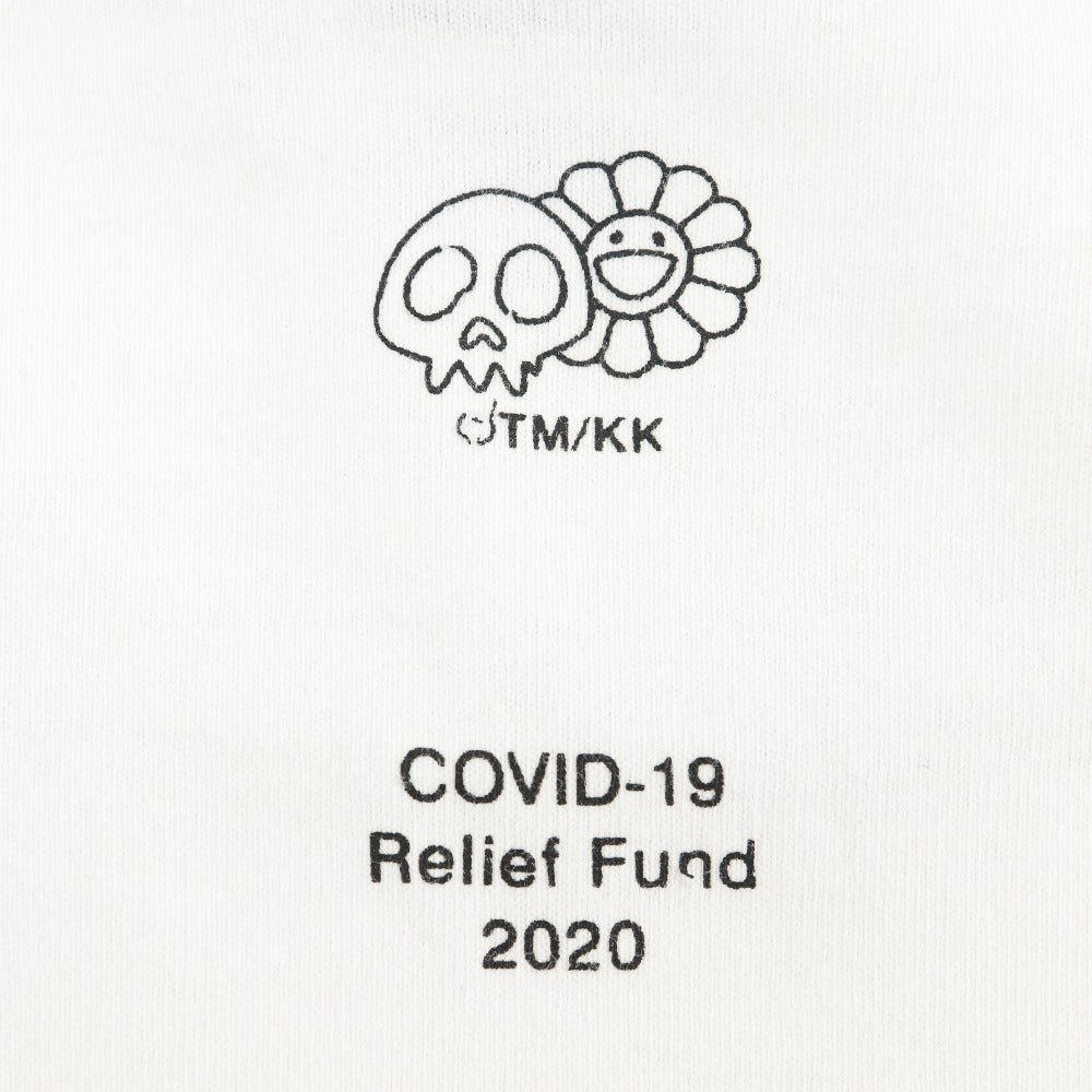 Supreme Short sleeve T-shirt cotton White KaikaiKiki Takashi Murakami collaboration covid 19 relief box logo tee 2020 mens L Used Authentic