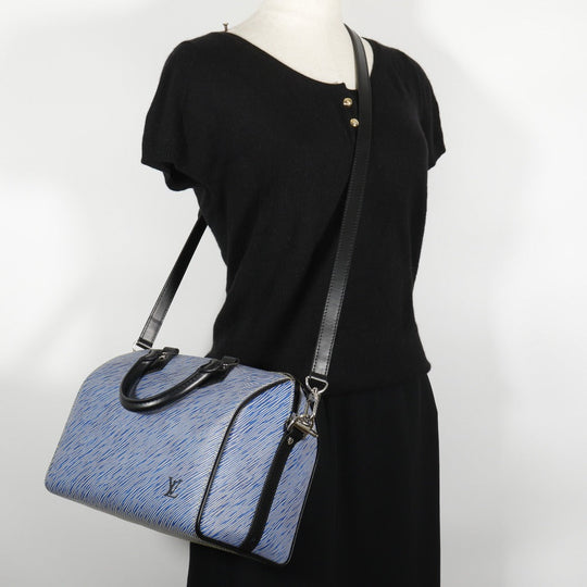 LOUIS VUITTON Handbag M51280 Epi Leather Blue 2WAYShoulder Speedy bandouliere 25 Women Used Authentic