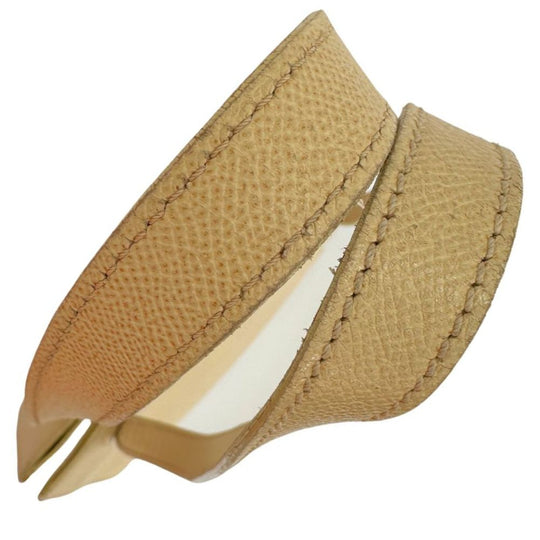 CHANEL Shoulder Bag leather yellow logo Women Used Authentic