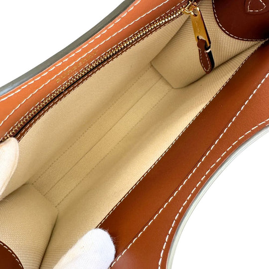 BURBERRY Handbag Canvas, Calfskin Brown white 2WAYShoulder Pocket bag Women Secondhand Authentic