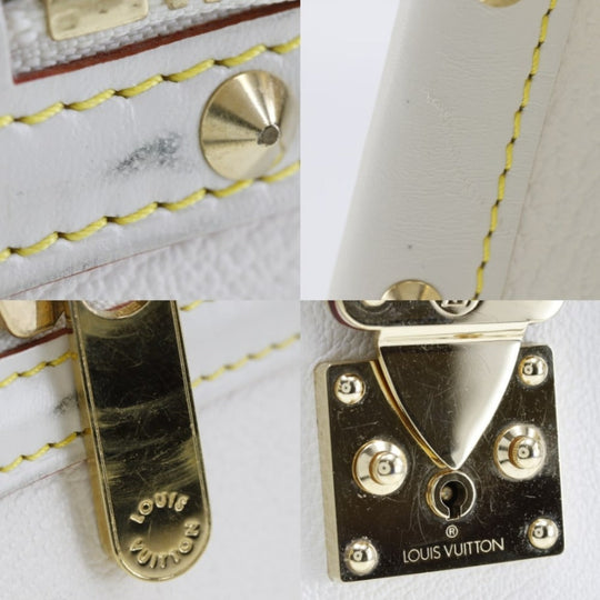 LOUIS VUITTON Handbag M91815 Goatskin Bron (White) Suhali line Fabreau Women Used Authentic