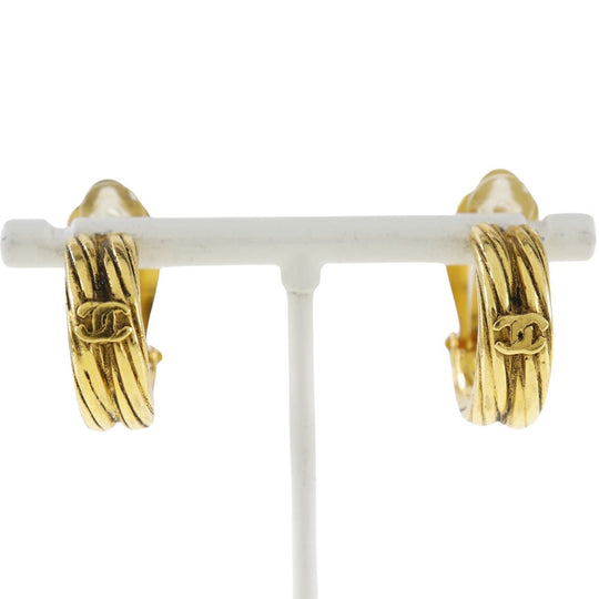 CHANEL Earring Plated Gold gold Women Used Authentic