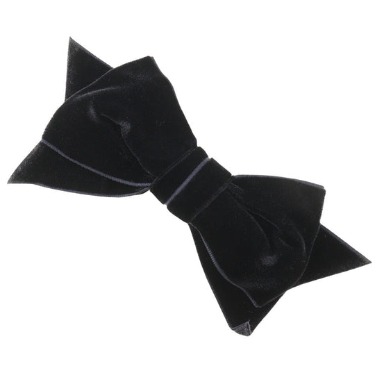 CHANEL Brooch Velor black ribbon Women Used Authentic