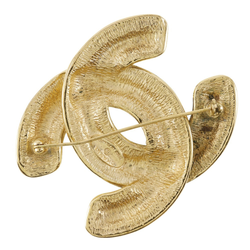 CHANEL Brooch Plated Gold gold COCO Mark Women Used Authentic