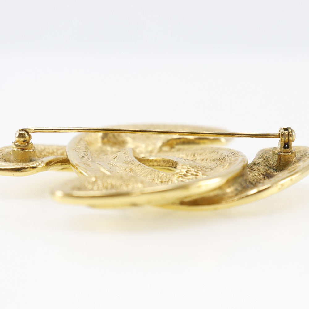 CHANEL Brooch Plated Gold gold COCO Mark Women Used Authentic