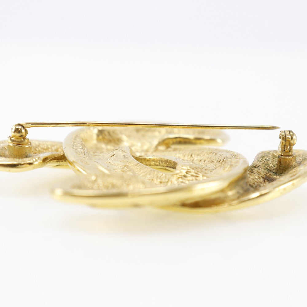 CHANEL Brooch Plated Gold gold COCO Mark Women Used Authentic