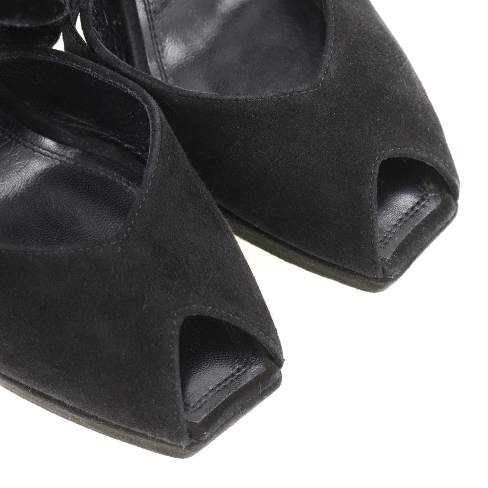 LOUIS VUITTON Sandals Suede black 37 1/2