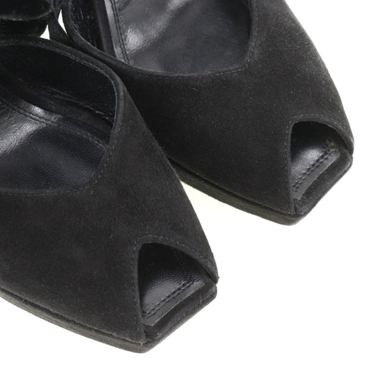 LOUIS VUITTON Sandals Suede black 37 1/2