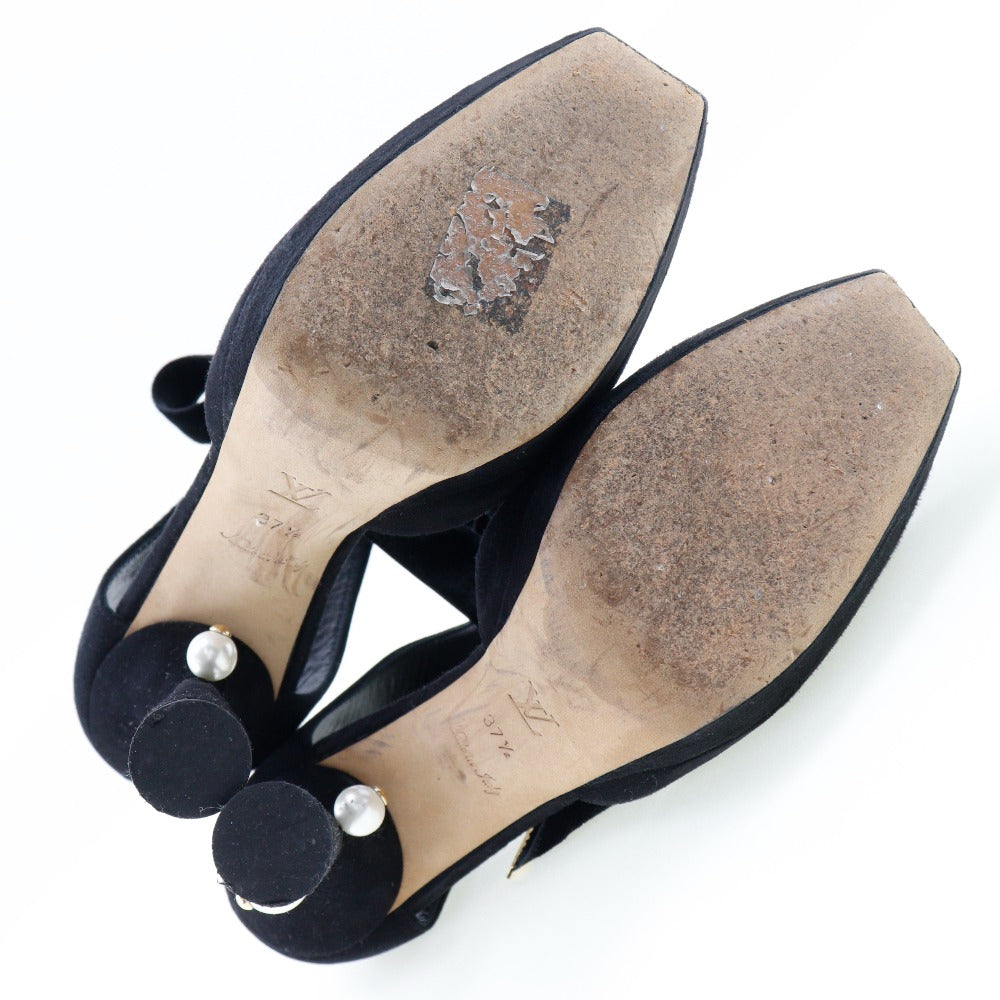 LOUIS VUITTON Sandals Suede black 37 1/2