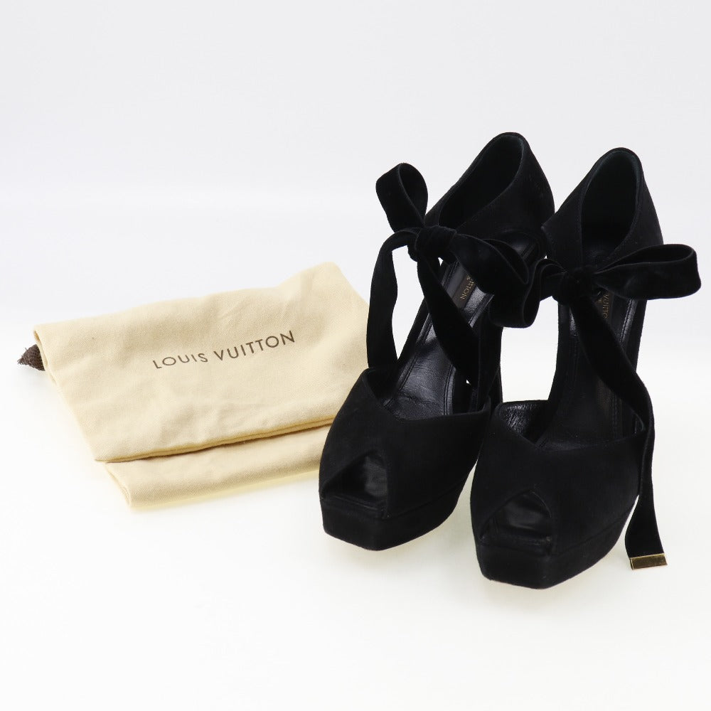 LOUIS VUITTON Sandals Suede black 37 1/2