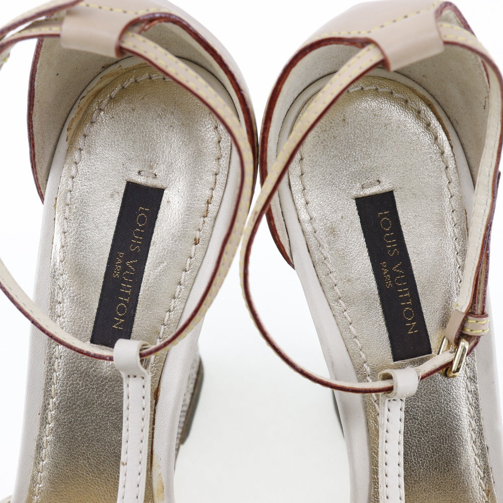 LOUIS VUITTON Sandals Damier Azur Canvas white Damier Azur Women 38 Used Authentic