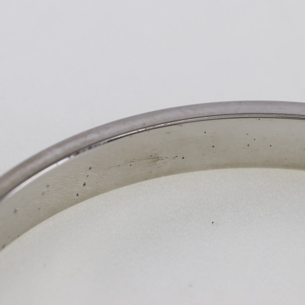 HERMES Bangle metallic Silver Belt motif Women Used Authentic