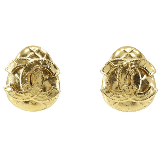 CHANEL Earring Plated Gold gold vintage COCO Mark Women Used Authentic