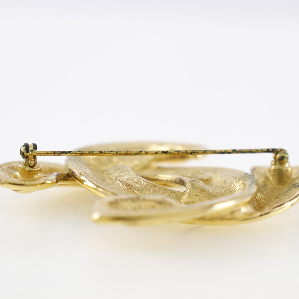 CHANEL Brooch Plated Gold gold Matrasse COCO Mark