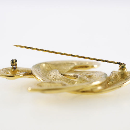 CHANEL Brooch Plated Gold gold Matrasse COCO Mark