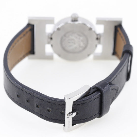 HERMES Watches Quartz PA1.220 Stainless Steel , Leather gold paprika White dial Women Used Authentic