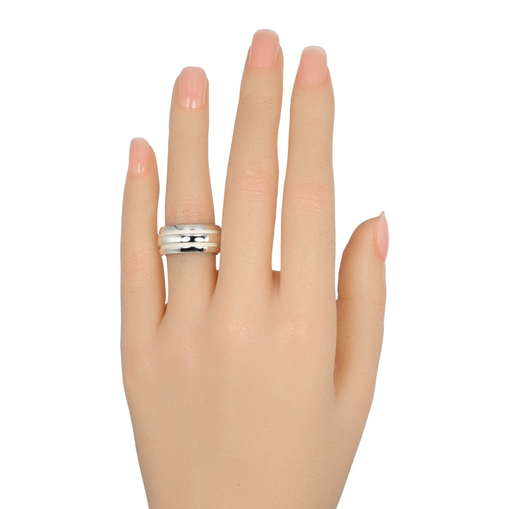 TIFFANY&Co. Ring Silver925 Silver Atlas Grooved Double Line Women Used Authentic
