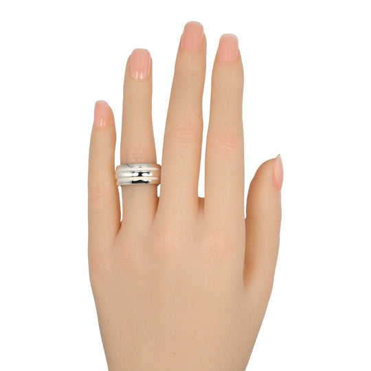TIFFANY&Co. Ring Silver925 Silver Atlas Grooved Double Line Women Used Authentic