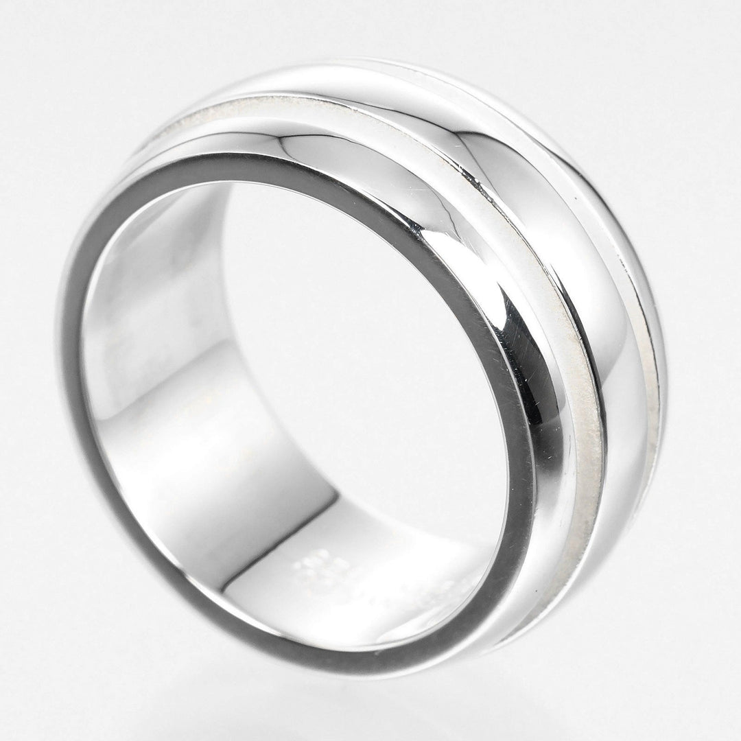 TIFFANY&Co. Ring Silver925 Silver Atlas Grooved Double Line Women Used Authentic