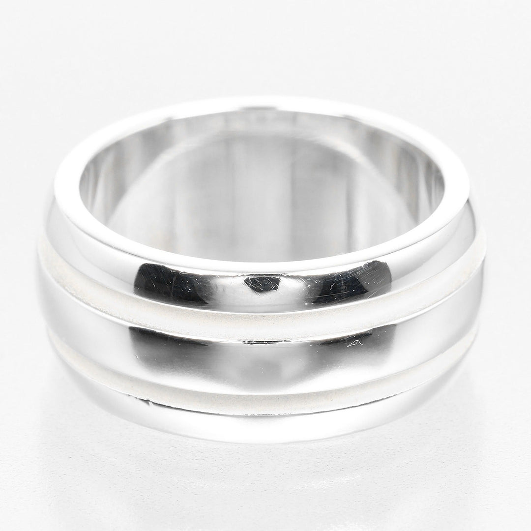 TIFFANY&Co. Ring Silver925 Silver Atlas Grooved Double Line Women Used Authentic