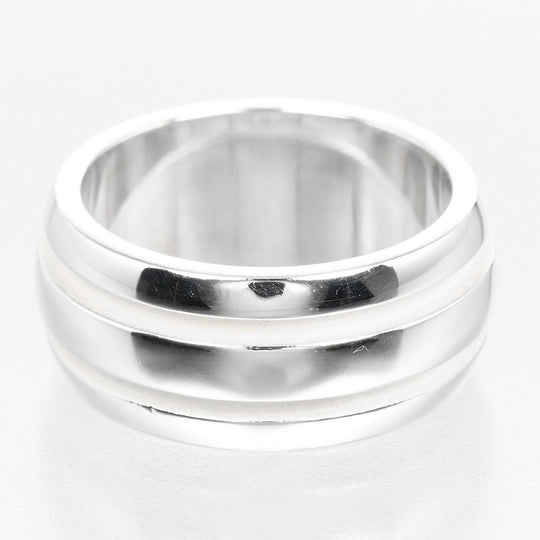 TIFFANY&Co. Ring Silver925 Silver Atlas Grooved Double Line Women Used Authentic