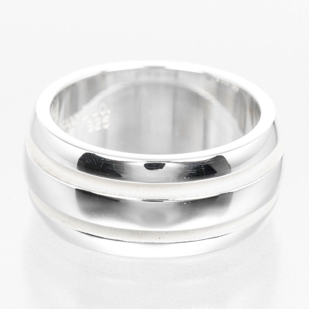 TIFFANY&Co. Ring Silver925 Silver Atlas Grooved Double Line Women Used Authentic