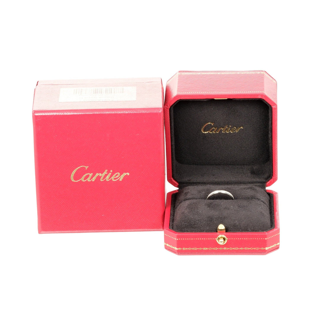 CARTIER Ring Pt950Platinum, Diamond Silver Damour Flu Eternity Women 50 Used Authentic