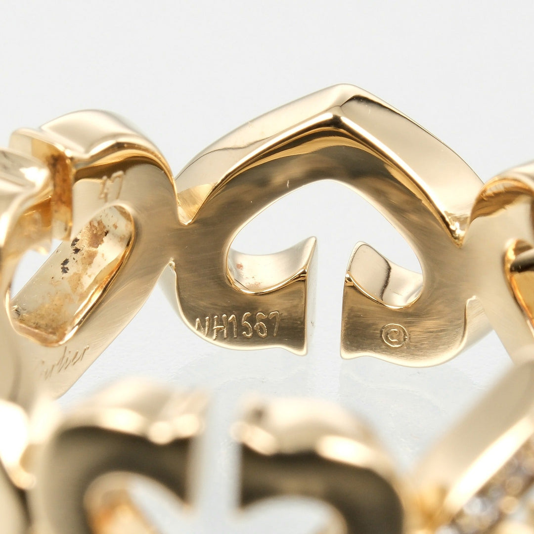 CARTIER Ring K18 pink gold, diamond gold C heart Women 47 Used Authentic