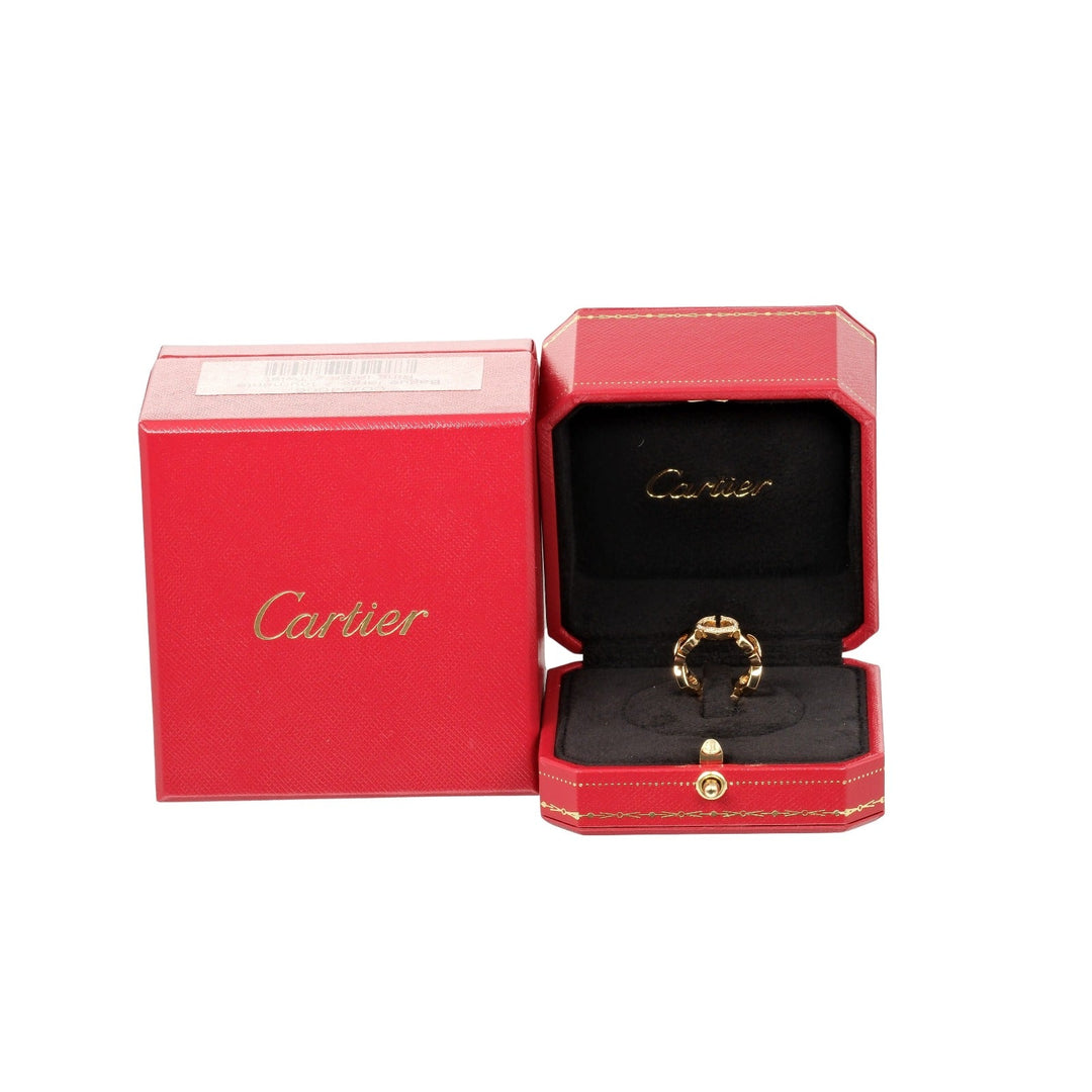 CARTIER Ring K18 pink gold, diamond gold C heart Women 47 Used Authentic