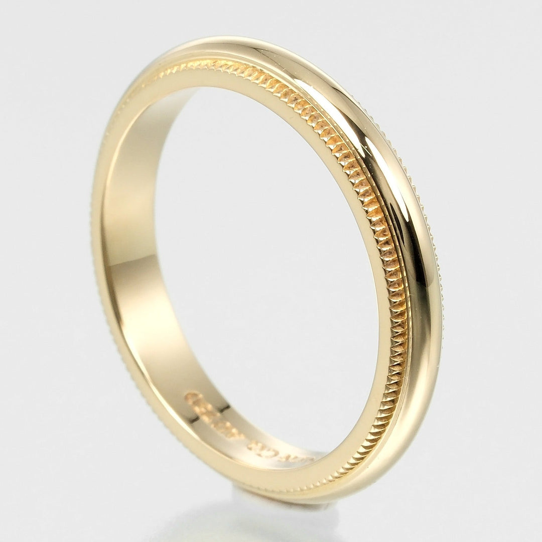 TIFFANY&Co. Ring K18 yellow gold gold 0.1" model Gathered Milgrain Women Used Authentic