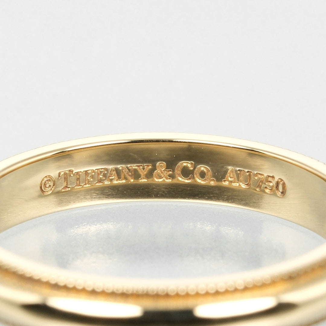 TIFFANY&Co. Ring K18 yellow gold gold 0.1" model Gathered Milgrain Women Used Authentic