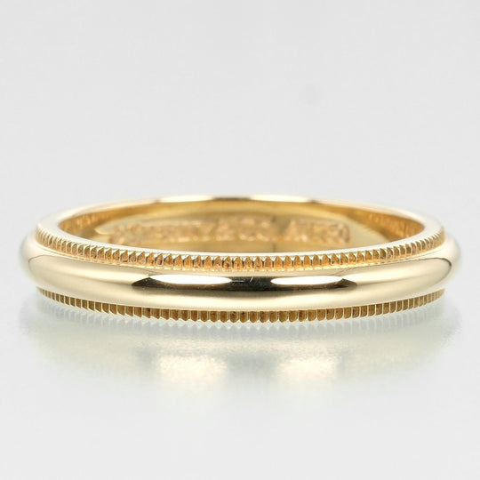 TIFFANY&Co. Ring K18 yellow gold gold 0.1" model Gathered Milgrain Women Used Authentic