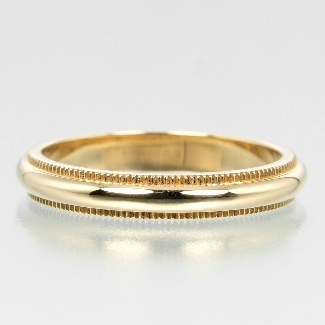 TIFFANY&Co. Ring K18 yellow gold gold 0.1" model Gathered Milgrain Women Used Authentic