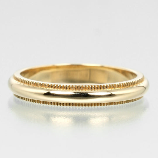 TIFFANY&Co. Ring K18 yellow gold gold 0.1" model Gathered Milgrain Women Used Authentic
