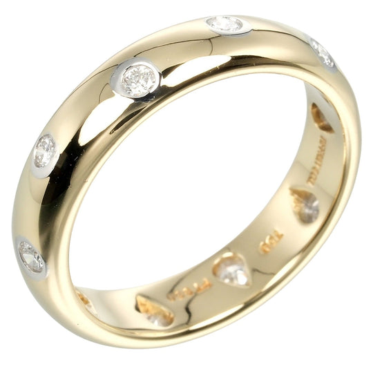 TIFFANY&Co. Ring K18 Yellow Gold, Pt950Platinum, Diamond gold Dots Women Used Authentic