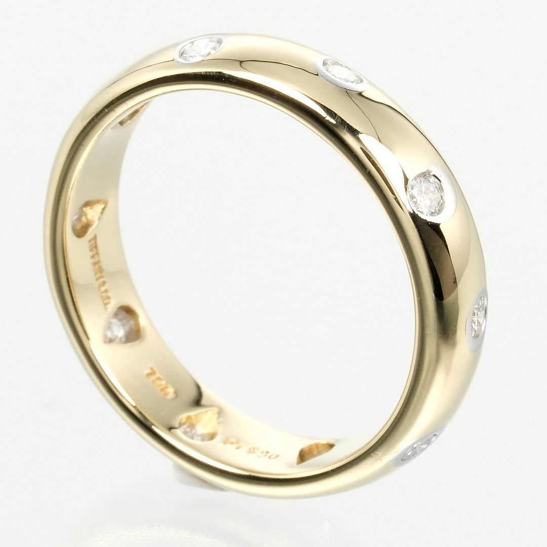 TIFFANY&Co. Ring K18 Yellow Gold, Pt950Platinum, Diamond gold Dots Women Used Authentic