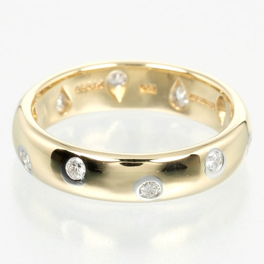 TIFFANY&Co. Ring K18 Yellow Gold, Pt950Platinum, Diamond gold Dots Women Used Authentic