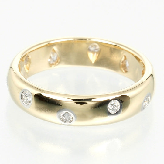 TIFFANY&Co. Ring K18 Yellow Gold, Pt950Platinum, Diamond gold Dots Women Used Authentic