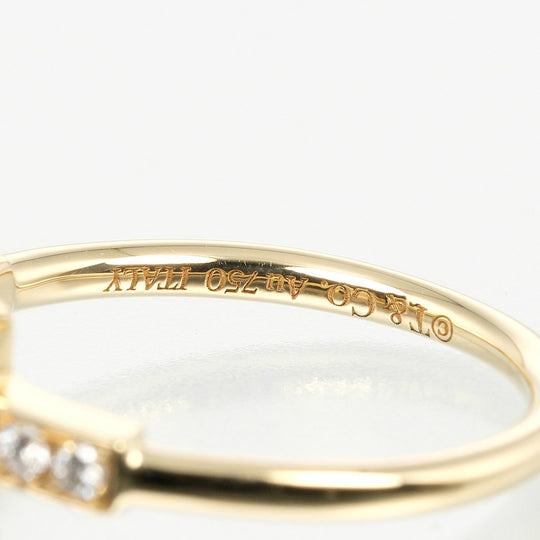 TIFFANY&Co. Ring K18 Yellow Gold, Diamond gold T wire Women Used Authentic