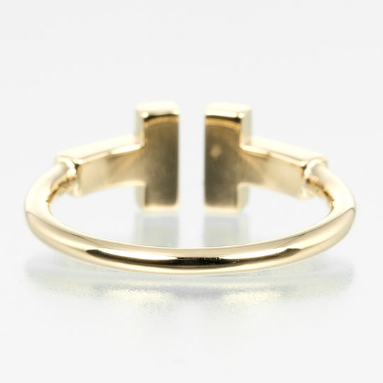 TIFFANY&Co. Ring K18 Yellow Gold, Diamond gold T wire Women Used Authentic