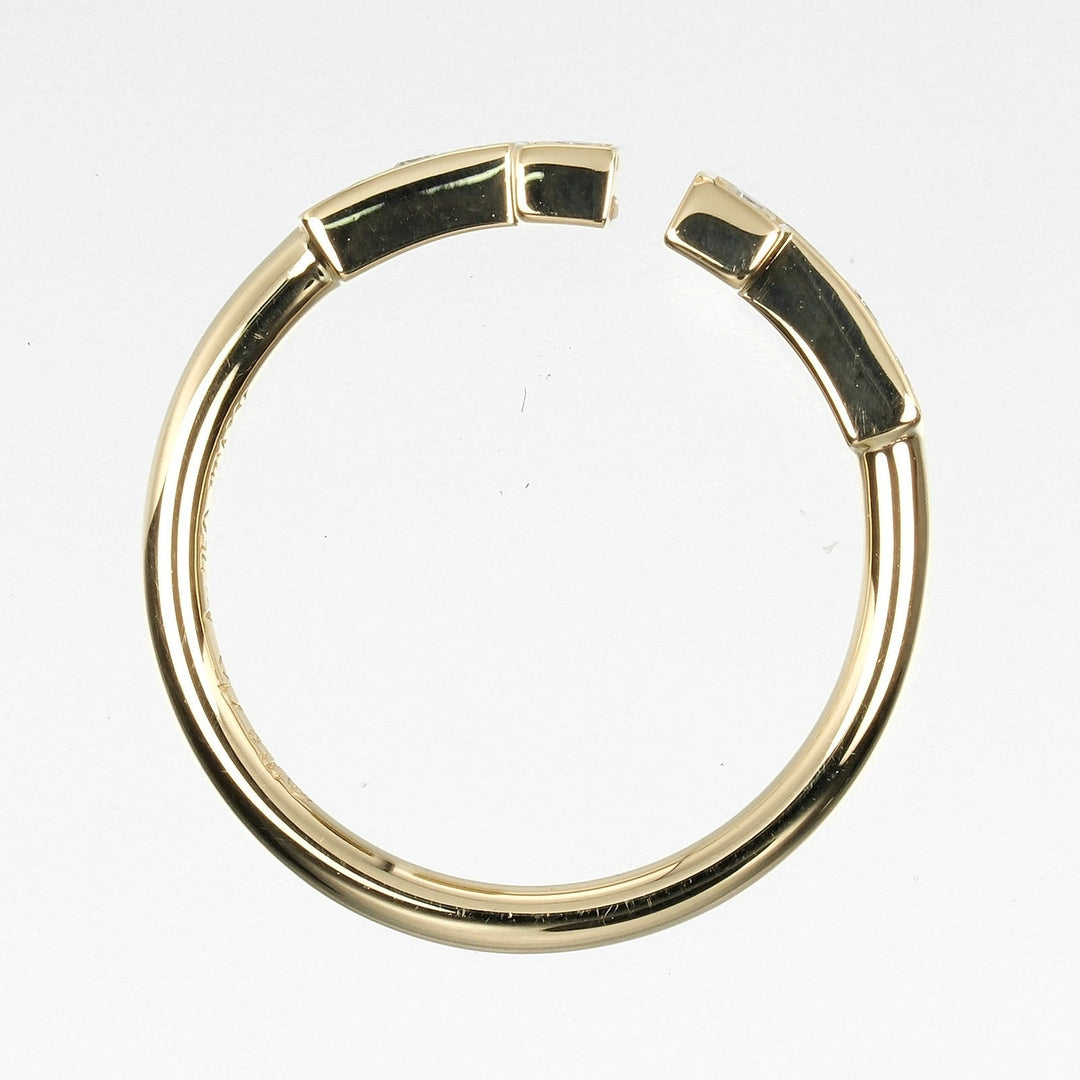 TIFFANY&Co. Ring K18 Yellow Gold, Diamond gold T wire Women Used Authentic