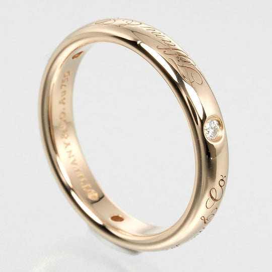 TIFFANY&Co. Ring K18 pink gold, diamond gold Notes Lucida Women Used Authentic