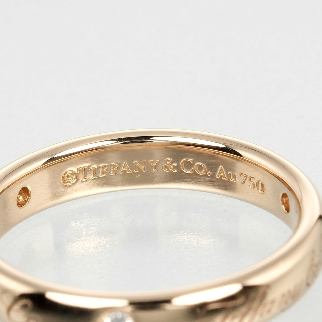 TIFFANY&Co. Ring K18 pink gold, diamond gold Notes Lucida Women Used Authentic