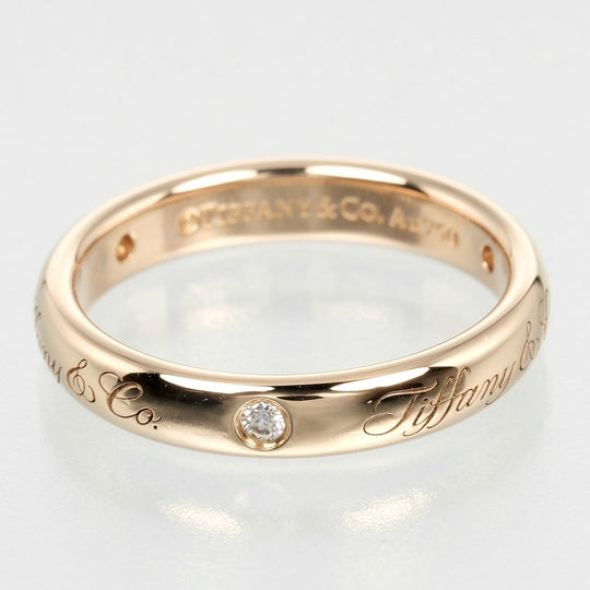 TIFFANY&Co. Ring K18 pink gold, diamond gold Notes Lucida Women Used Authentic