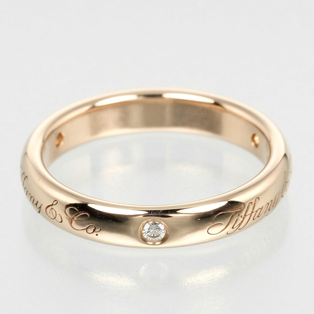 TIFFANY&Co. Ring K18 pink gold, diamond gold Notes Lucida Women Used Authentic
